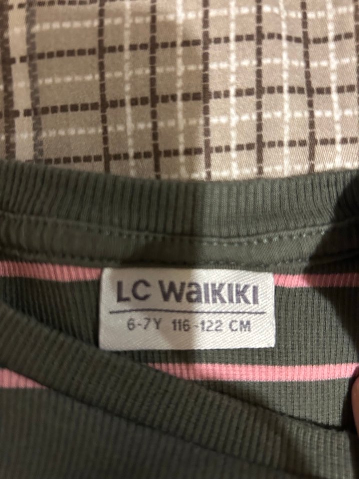 Uzun Kollu Pembe Çizgili Kız Tişörtü - Görsel 3