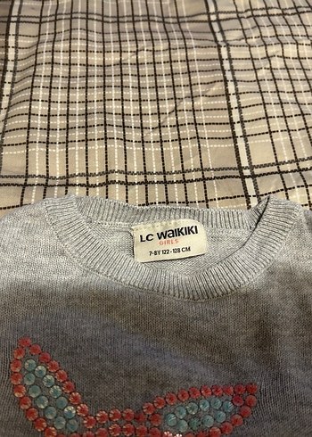 Gri Kız Örgü Uzun Kollu Kazak - Görsel 3