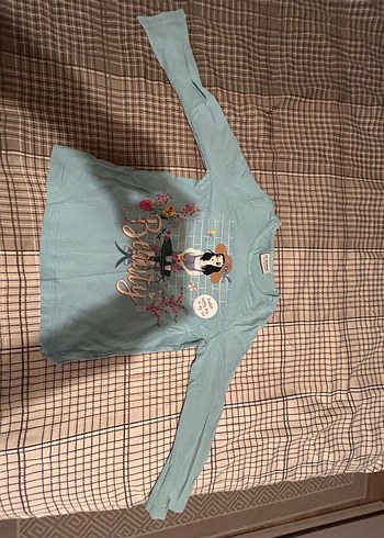 Kız Çocuk Uzun Kollu Gri Baskılı Tişört - Görsel 6