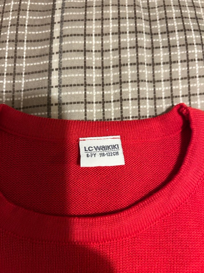 Kadın Kırmızı pamuklu Kazak - Görsel 3