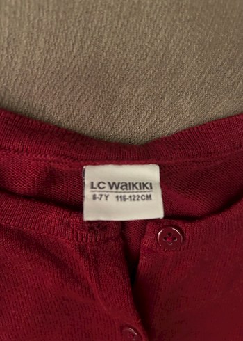 Kız Çocuk mavi ve bordo Düğmeli Hırka - Görsel 4