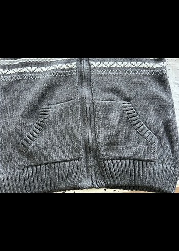 Kapüşonlu Örgü Hırka - Görsel 2