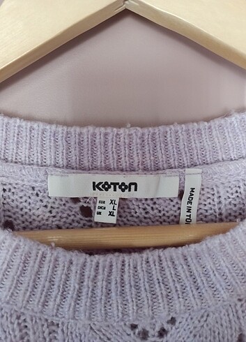 xl Beden Koton lila delikli kazak 