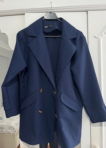 Düğmeli Lacivert Kadın Blazer Ceket