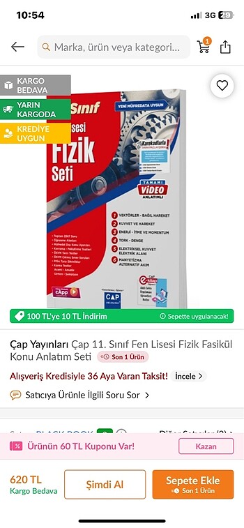 Çap yayınları fizik set