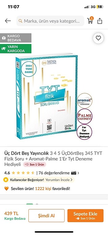 Üçdörtbeş yayınları fizik ayt