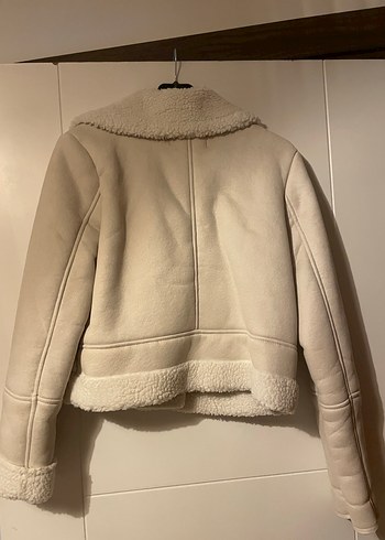 Beyaz Süet Kısa Kadın Ceket - Görsel 3