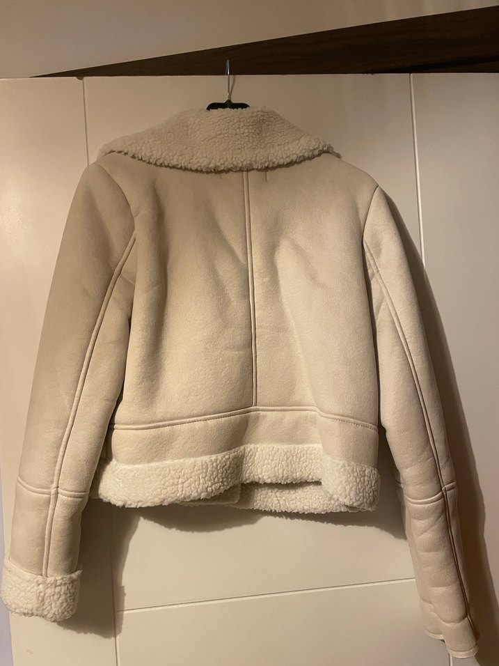 Beyaz Süet Kısa Kadın Ceket - Görsel 3