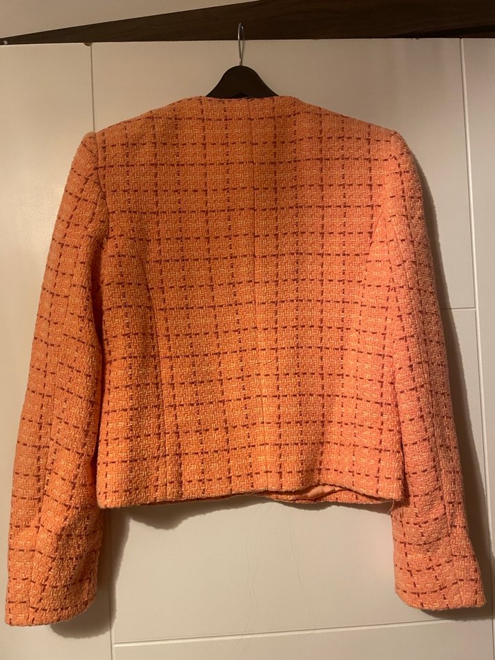 Düğmeli Turuncu Midi Kadın Ceket - Görsel 2