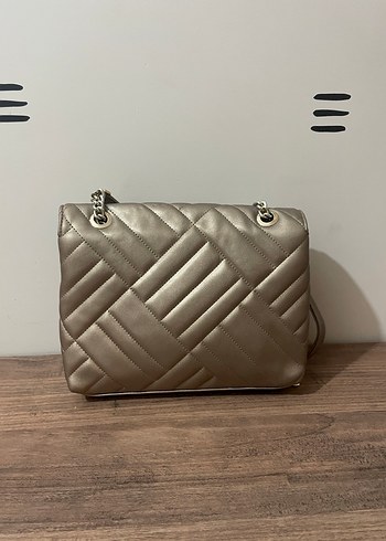 Bej Deri Zincir Detaylı Kadın Çanta - Görsel 2