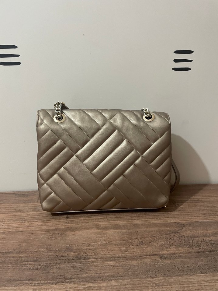 Bej Deri Zincir Detaylı Kadın Çanta - Görsel 2