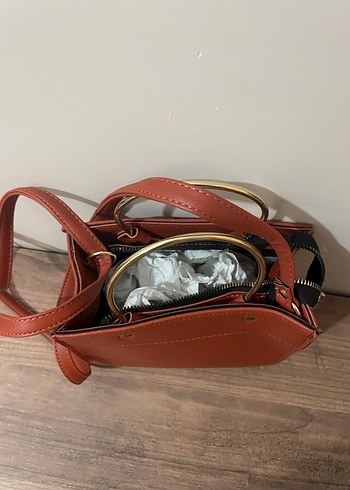 Minimalist Kahverengi Deri Kadın Çanta - Görsel 3