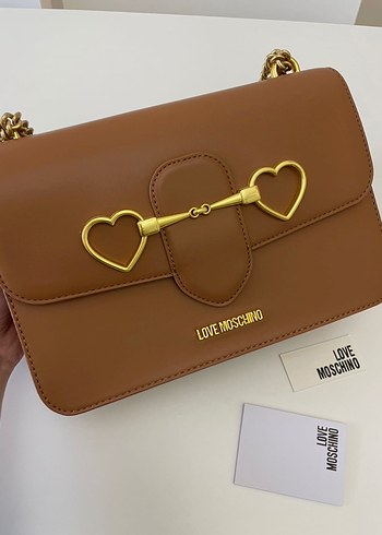 Love Moschino Zincir Detaylı Bej Deri Çanta - Görsel 7