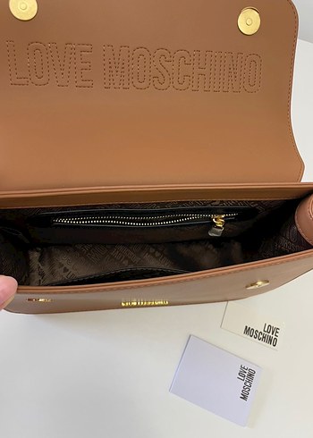Love Moschino Zincir Detaylı Bej Deri Çanta - Görsel 5
