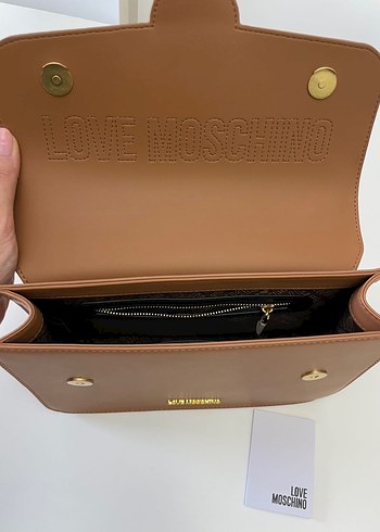 Love Moschino Zincir Detaylı Bej Deri Çanta - Görsel 3