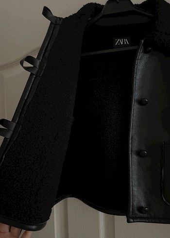 Zara Siyah Deri Ceket - Görsel 4