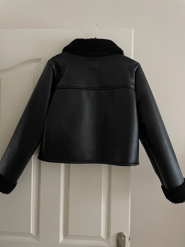 Zara Siyah Deri Ceket - Görsel 5