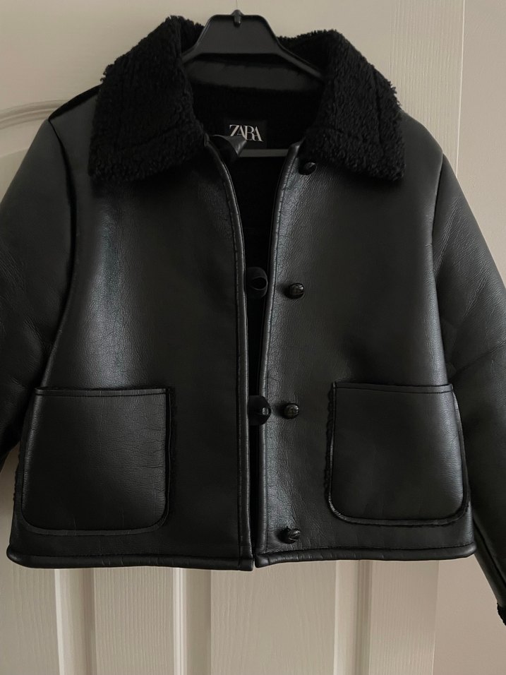 Zara Siyah Deri Ceket - Görsel 2