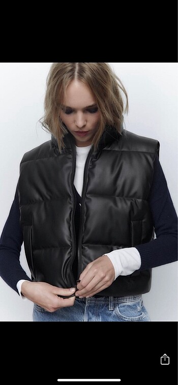 Zara deri yelek - Görsel 7