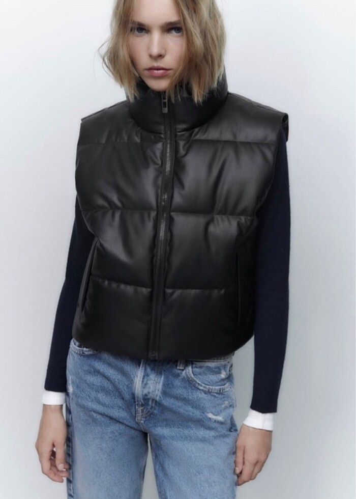 Zara deri yelek - Görsel 2
