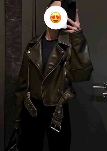 Zara Zara Haki Deri Ceket