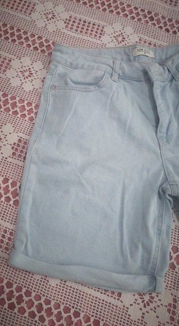 Mavi Loose Fit Mini Denim Şort - Görsel 2