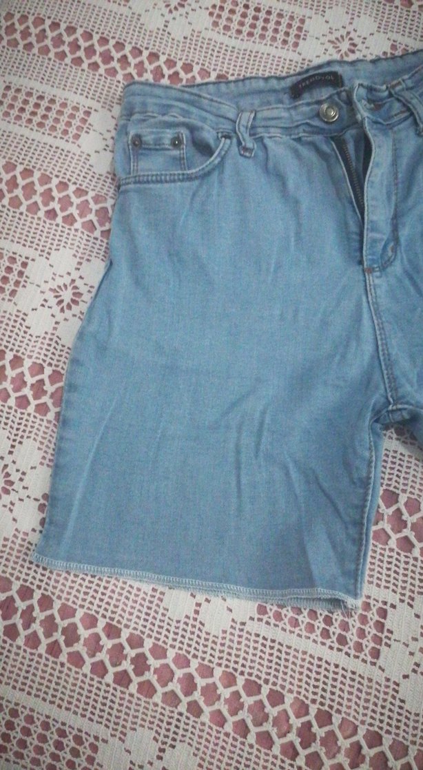 Mavi Rahat Kesim Kısa Kot Şort - Görsel 2