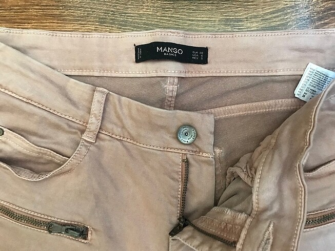 38 Beden Mango biker pantolon Gülkurusu