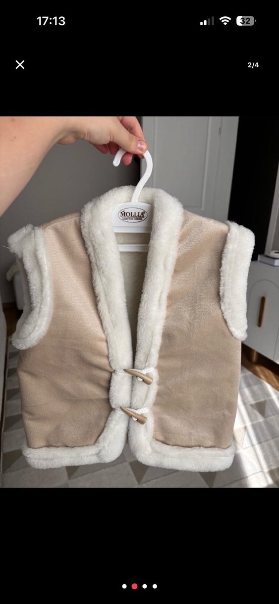 Beyaz Kürklü Yelek - Görsel 2