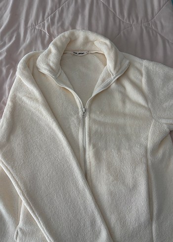 Beyaz Peluş Kadın Ceket - Görsel 4