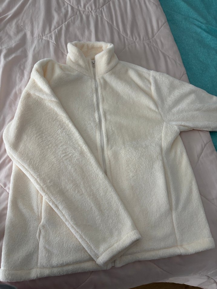 Beyaz Peluş Kadın Ceket - Görsel 5