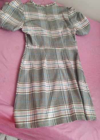 Gri Ekose Pilili Kadın Elbise - Görsel 6