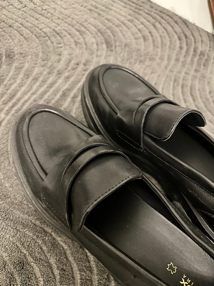 Siyah Kadın Pile Detaylı Topuklu Loafer - Görsel 2