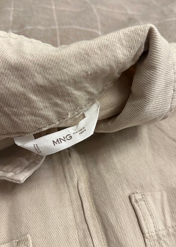 Bej Keten Kadın Tulum, Kısa Kollu, Salaş Kesim - Görsel 3