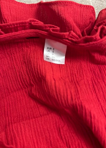 Hm Kırmızı Fırfırlı Elbise - Görsel 2