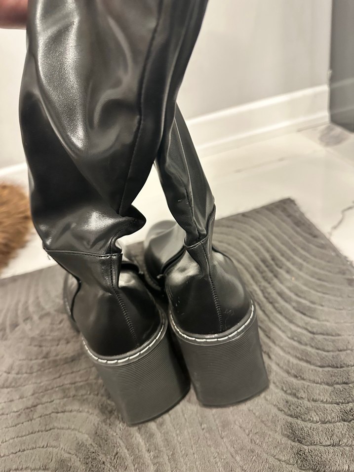 İpekyol Siyah Deri Kürklü Topuklu Bot - Görsel 4