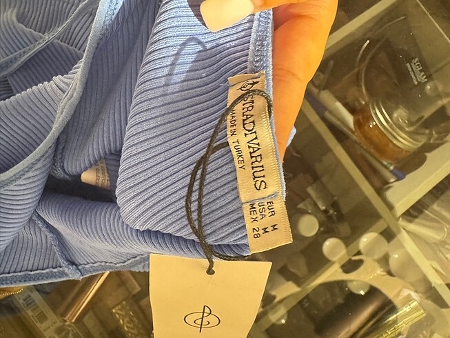 m Beden mavi Renk stradivarius crop