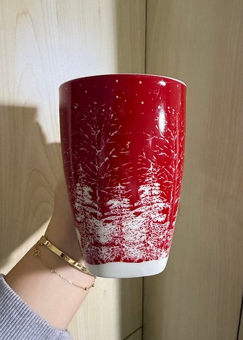 Kırmızı Kar Temalı Seramik Kupa - Görsel 2