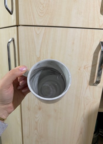 Gri Mermer Desenli Seramik Kupa - Görsel 2