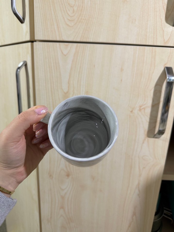 Gri Mermer Desenli Seramik Kupa - Görsel 2