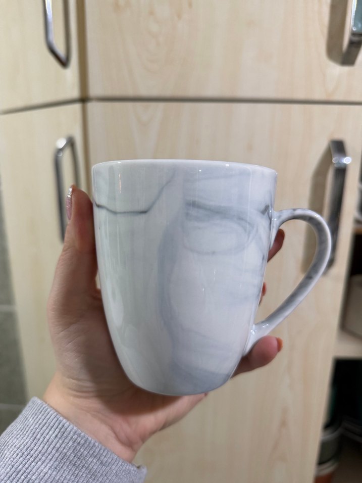 Gri Mermer Desenli Seramik Kupa - Görsel 2