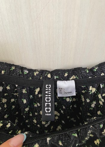 H&M Sarı Desenli Mini Bluz