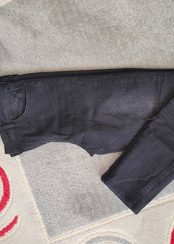 m Beden Kadın Siyah İnce Denim Kemerli Pantolon