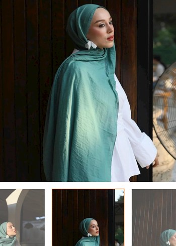 Mint Yeşili Pamuk Şal - Görsel 2