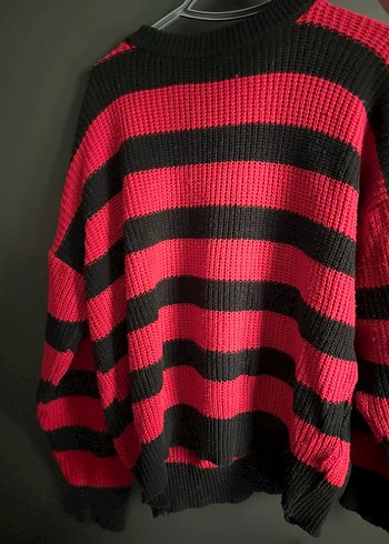 Kurt Cobain Grunge Çizgili Kazak - Görsel 2