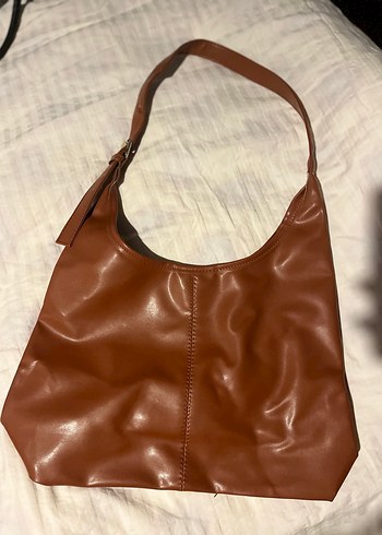 Taba renk deri kol çantası - Görsel 2