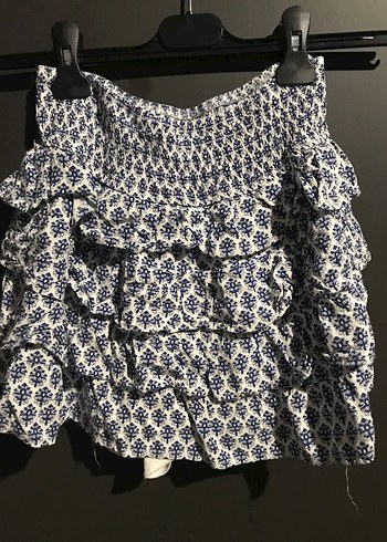 s Beden Fırfırlı şortlu mini etek