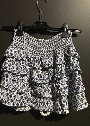 s Beden mavi Renk Fırfırlı şortlu mini etek