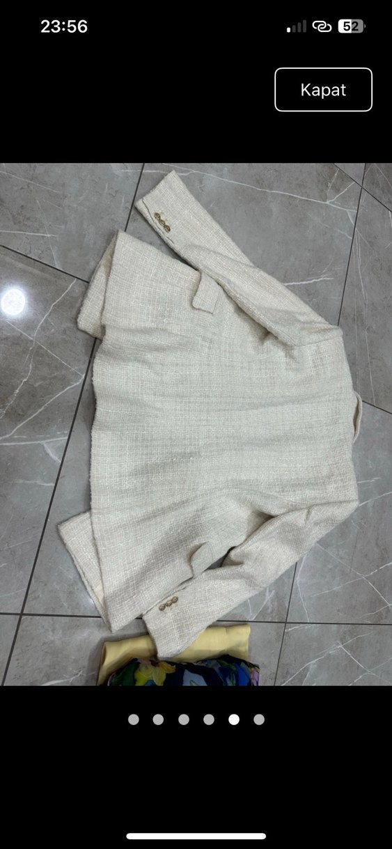 Düğmeli Kısa Bej Kadın Blazer Ceket - Görsel 2