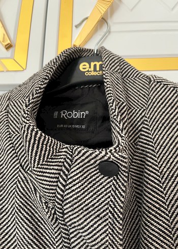 Düğmeli Gri Kadın Yün Ceket - Görsel 2